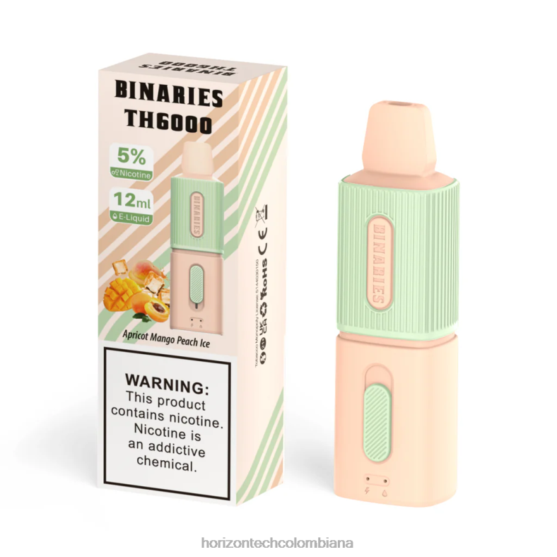 HorizonTech Binaries Cabin th6000 desechable 12ml albaricoque mango melocotón hielo 8L6PJ104 Horizon Tech Vape