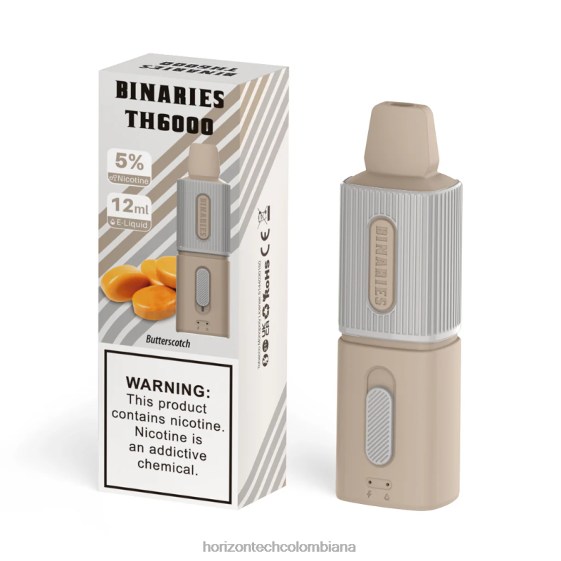 HorizonTech Binaries Cabin th6000 desechable 12ml caramelo de azúcar con mantequilla 8L6PJ103 Horizontech Vape Colombiana