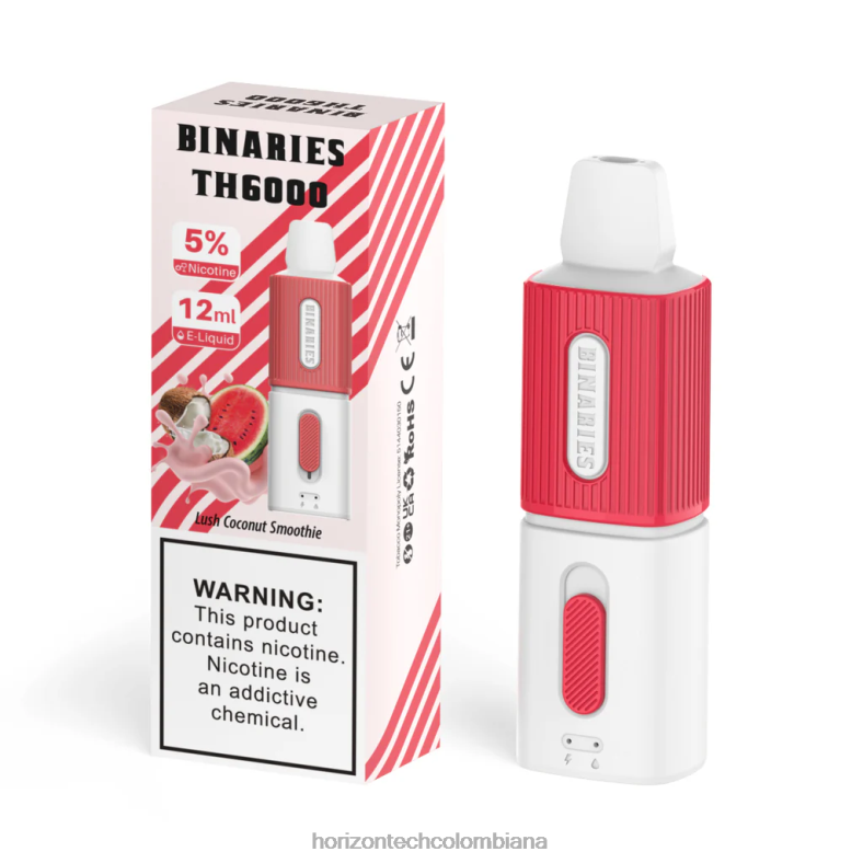 HorizonTech Binaries Cabin th6000 desechable 12ml exuberante batido de coco 8L6PJ119 Horizontech Vape Kit