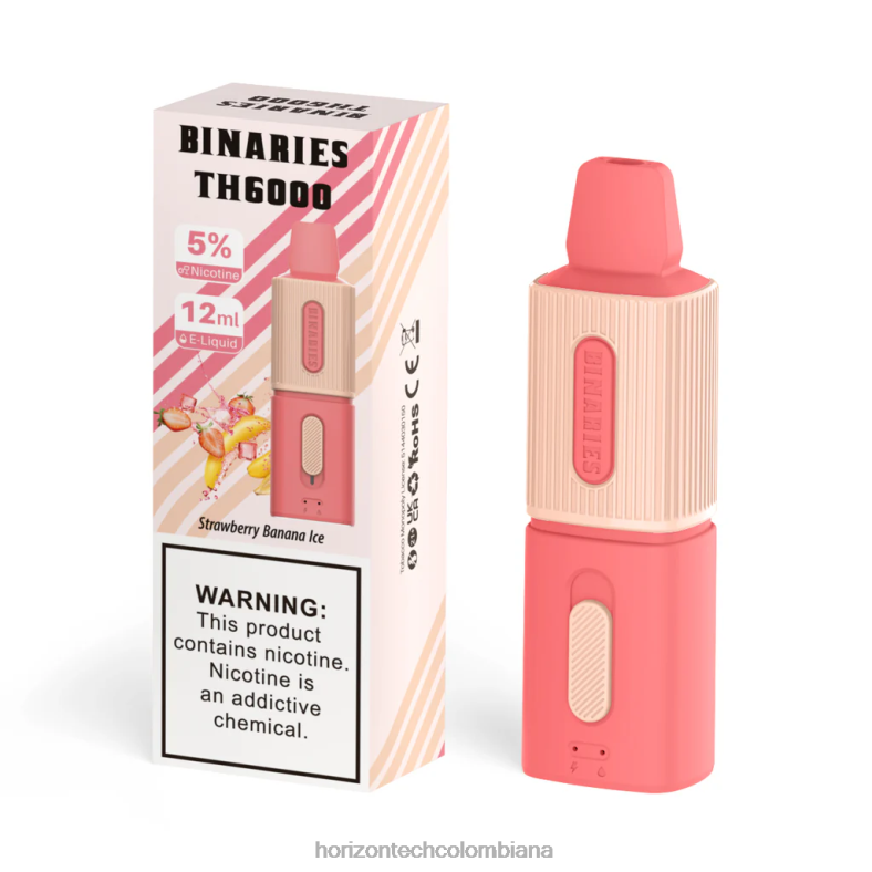 HorizonTech Binaries Cabin th6000 desechable 12ml hielo de fresa y plátano 8L6PJ98 Horizon Tech Vape Tank