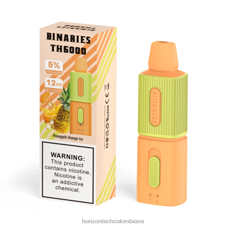 HorizonTech Binaries Cabin th6000 desechable 12ml hielo de naranja piña 8L6PJ109 Horizontech Vape Kit