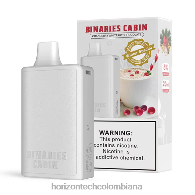 HorizonTech Binaries Cabin desechable 20ml chocolate caliente blanco con arándanos 8L6PJ80 Horizontech Disposable Vape