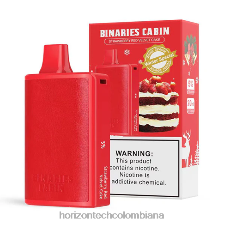 HorizonTech Binaries Cabin desechable 20ml pastel de terciopelo rojo de fresa 8L6PJ79 Horizontech Vape Kit