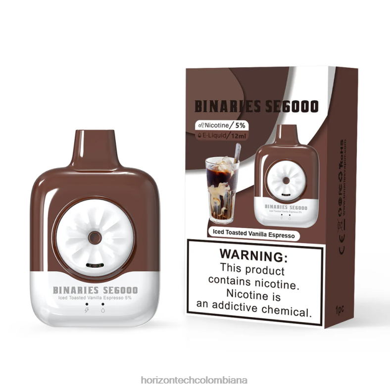 HorizonTech Binaries Cabin desechable se 12ml espresso de vainilla tostado helado 8L6PJ153 Horizontech Vape Colombiana