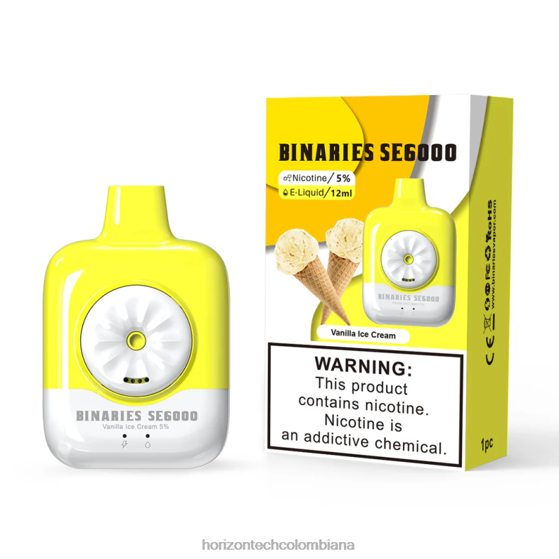 HorizonTech Binaries Cabin desechable se 12ml helado de vainilla 8L6PJ131 Horizontech Colombiana