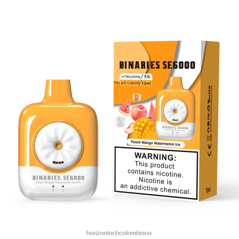 HorizonTech Binaries Cabin desechable se 12ml melocotón mango sandía hielo 8L6PJ143 Horizontech Vape Colombiana